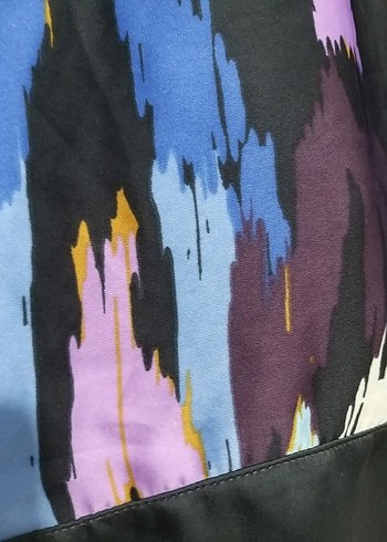 Kadın Çok Renkli Pilili Midi Etek 42 beden saten içi astarlı - Görsel 3