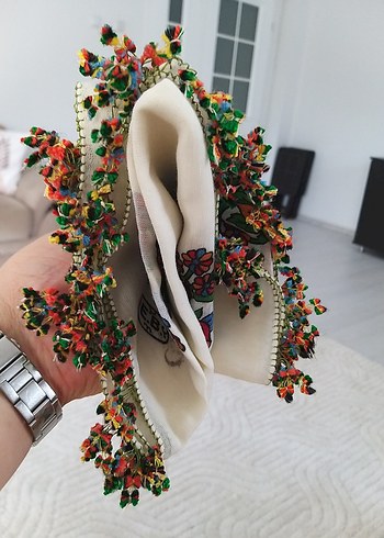 4 adet el boyama vintage iğne oyalı yazmalar tin tin oyalı - Görsel 11