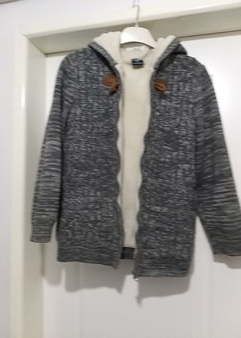 LC Waikiki Gri Erkek Çocuk Örgü Yün Hırka lcvaikiki 11 12 yaş içi tüylü