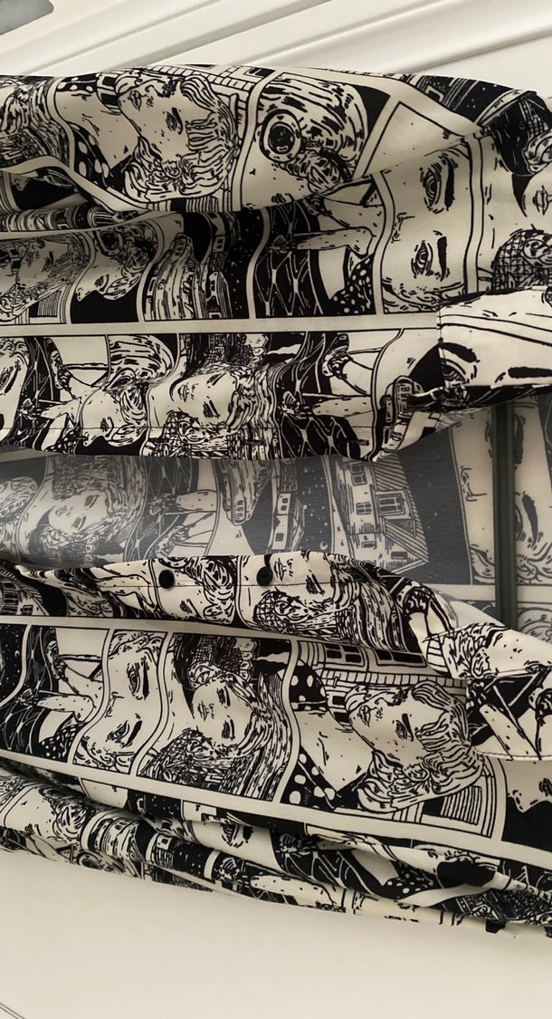 Gri Baskılı Uzun Kollu Kadın Gömlek - Görsel 2