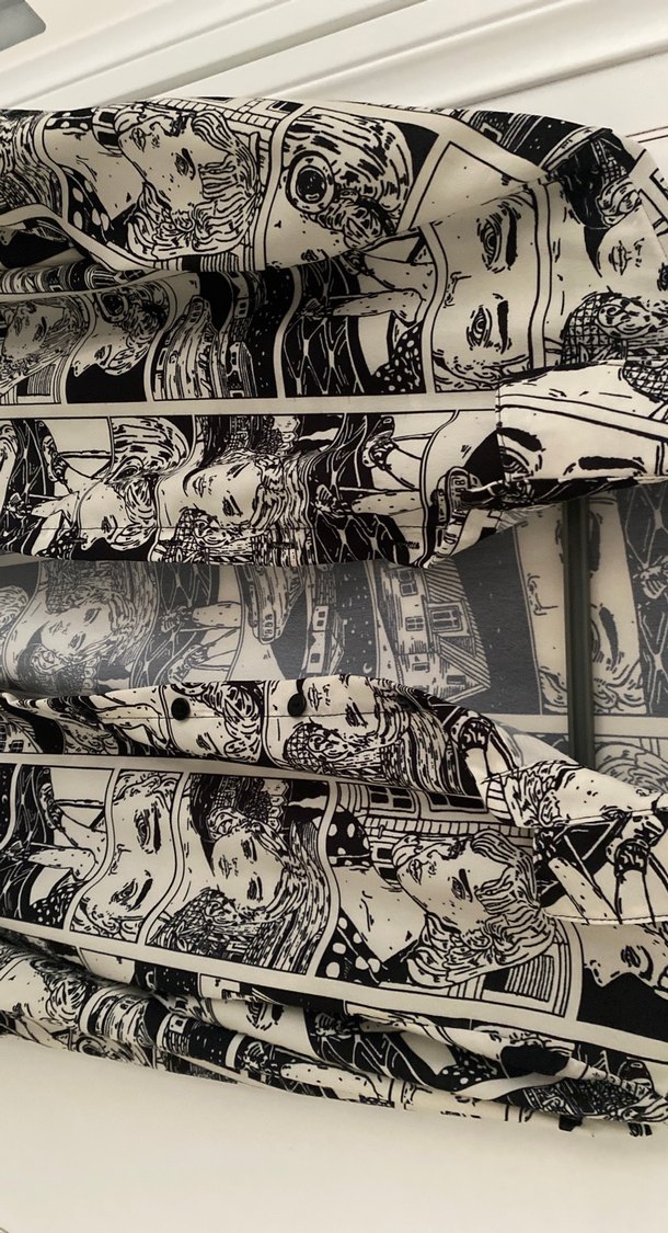 Gri Baskılı Uzun Kollu Kadın Gömlek - Görsel 3