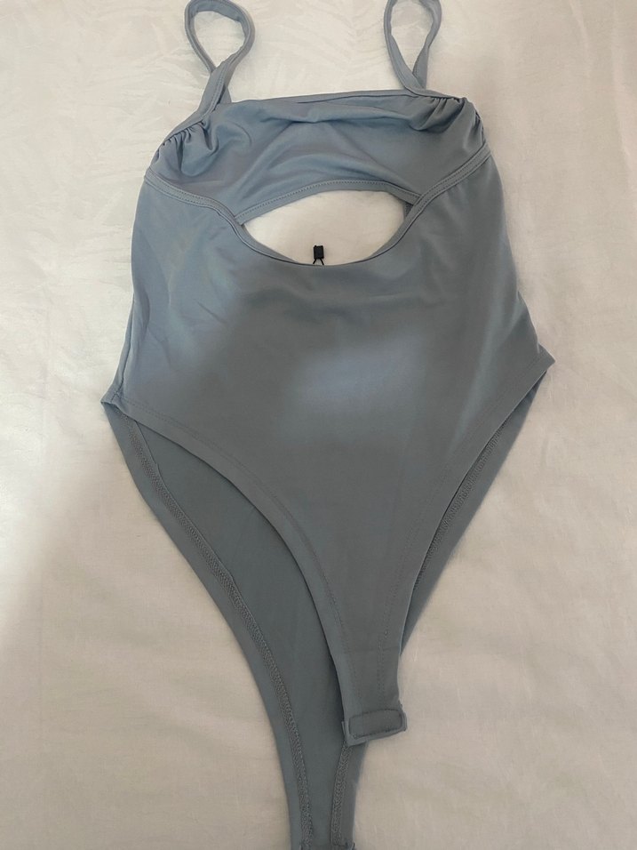 Gri İnce Askılı Kadın Mayo - Görsel 2