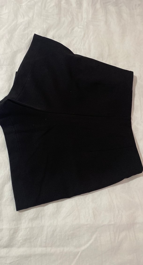 Düğmeli Siyah Süet Mini Etek - Görsel 2