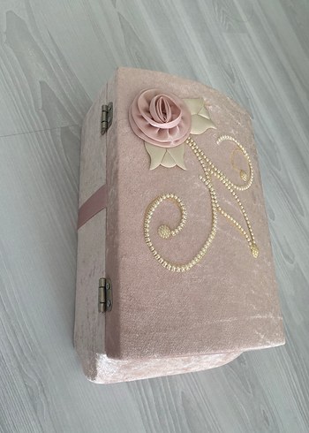 Pembe Kadife Makyaj Kutusu - Görsel 3