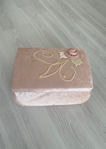 Pembe Kadife Makyaj Kutusu - Görsel 2