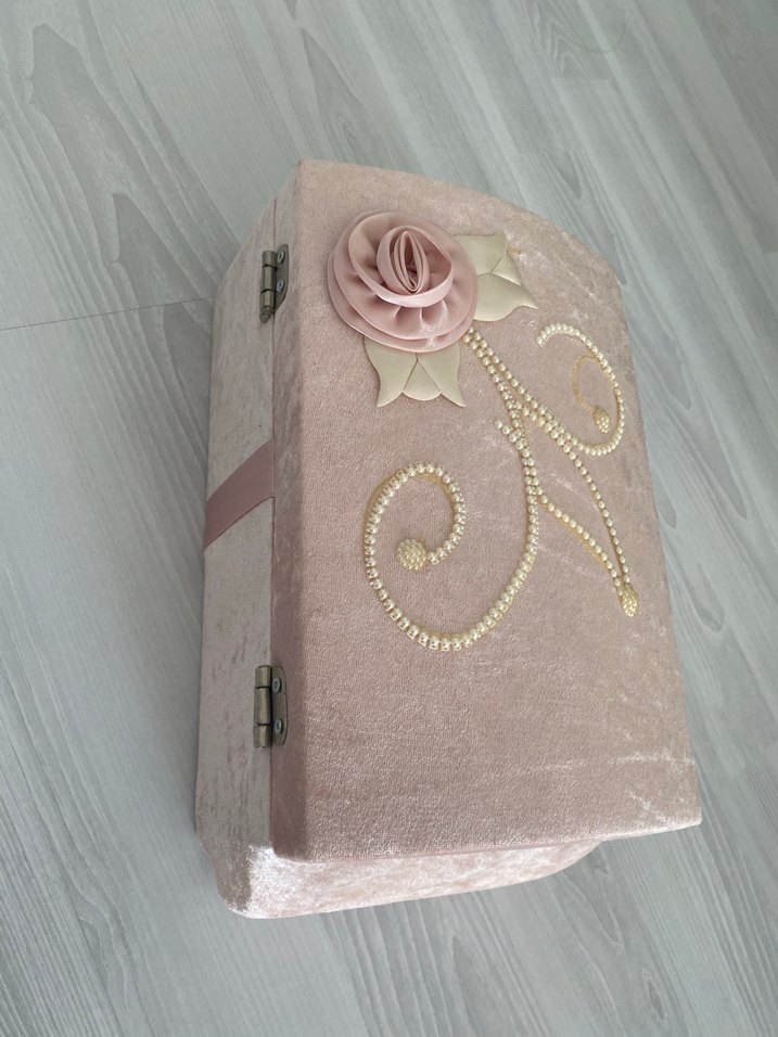 Pembe Kadife Makyaj Kutusu - Görsel 3