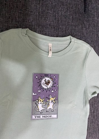 Kadın Baskılı Kısa Kollu Mini Tişört - Görsel 2