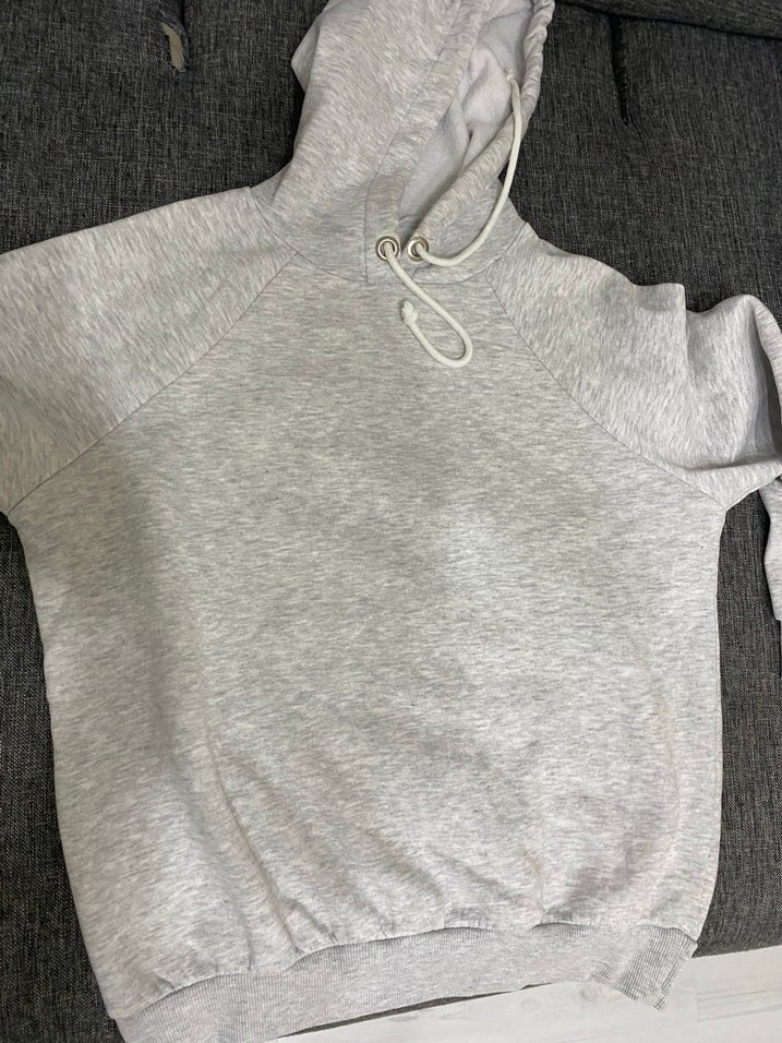 Gri Kadın Kapüşonlu Sweatshirt - Görsel 2