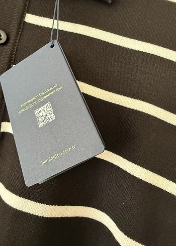 Diğer Siyah Çizgili Kısa Kollu Polo Tişört