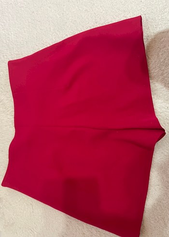 Diğer Düğmeli Koyu Pembe Mini Etek