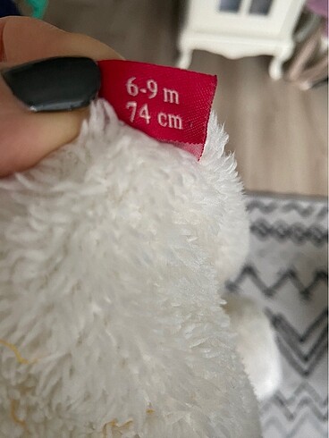 9 Ay Beden beyaz Renk Bebek peluş tulum