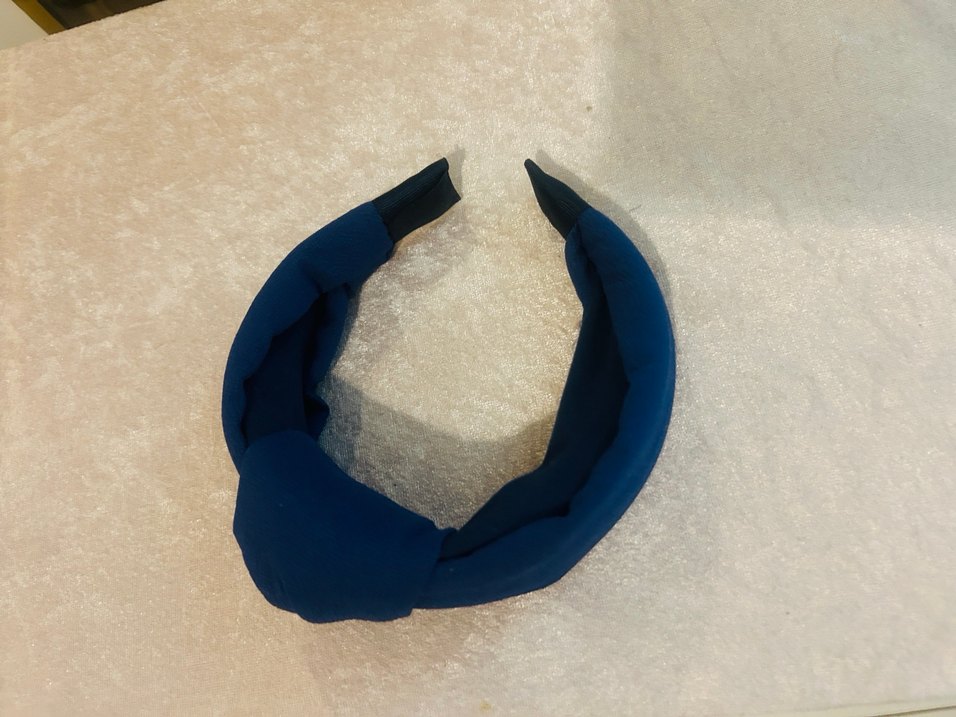 Koyu Mavi Kemerli Kadın Saç Bandı - Görsel 2