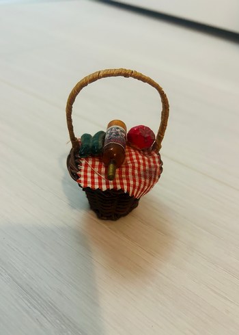 Renkli Mini Hasır Sepet Magnet - Görsel 2