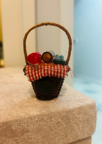Renkli Mini Hasır Sepet Magnet - Görsel 3