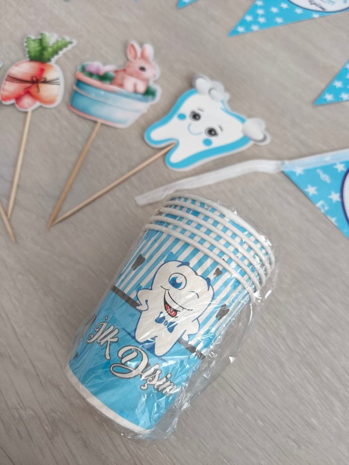 Diş Temalı Mavi Parti Süsleri Seti - Görsel 2