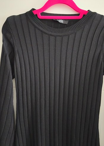 Siyah Triko Uzun Kollu Uzun Elbise - Görsel 2