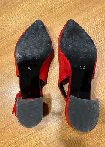 Kırmızı Süet Tokalı Kadın Topuklu Ayakkabı (No:38) - Görsel 15