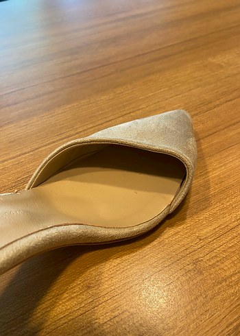 Bej Süet Topuklu Kadın Ayakkabı (No:38) - Görsel 5