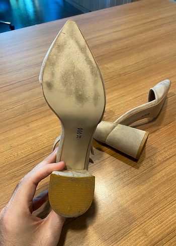 Bej Süet Topuklu Kadın Ayakkabı (No:38) - Görsel 15