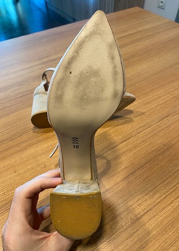 Bej Süet Topuklu Kadın Ayakkabı (No:38) - Görsel 14