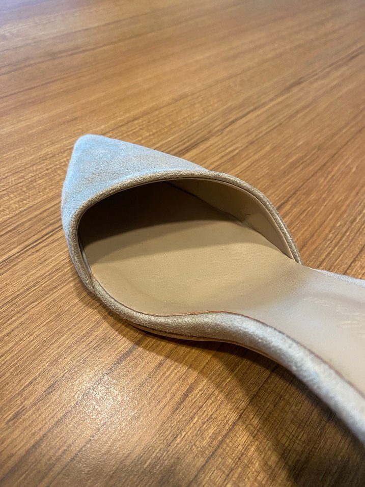 Bej Süet Topuklu Kadın Ayakkabı (No:38) - Görsel 4