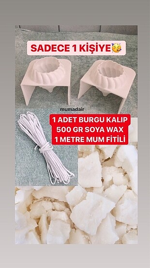 Twist/burgu soya mumu seti