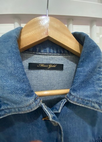 Düğmeli Mavi Kadın Denim Ceket - Görsel 3