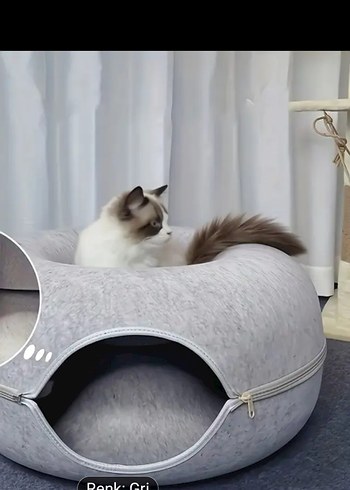 Gri Desenli Kabartmalı Kedi Yuva - Görsel 3