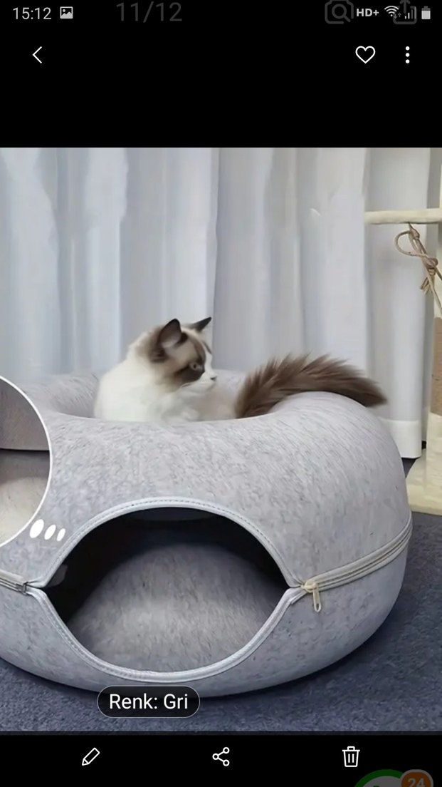 Gri  Desenli Kabartmalı Kedi Yuva - Görsel 3