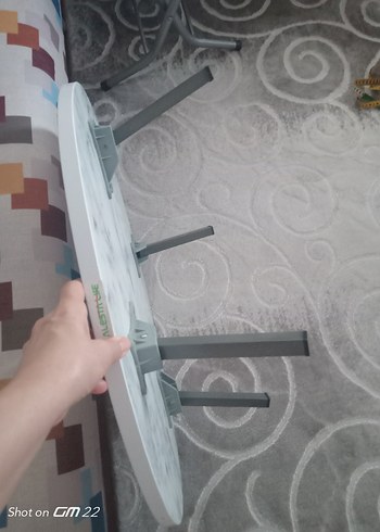Beden beyaz Renk Mermer Desenli Yuvarlak yer sofrası