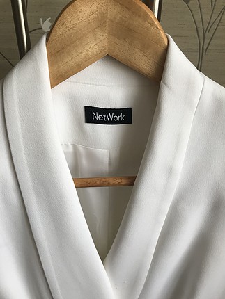 Beyaz Ceket Elbise Network Mini Elbise %100 İndirimli - Gardrops