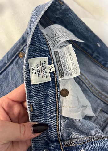 Levis Levi S 501 Skinny Mavi Denim Jean