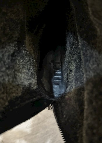 Siyah Deri Kürklü Kadın Biker Bot İNCİ NHAKİKİ DERİ - Görsel 2