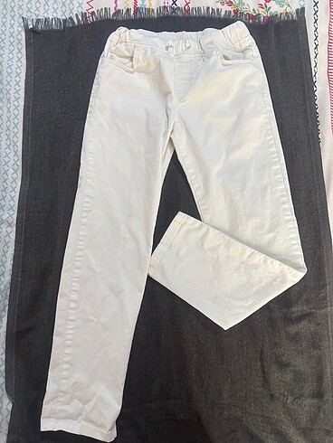 Beyaz canvas pantolon