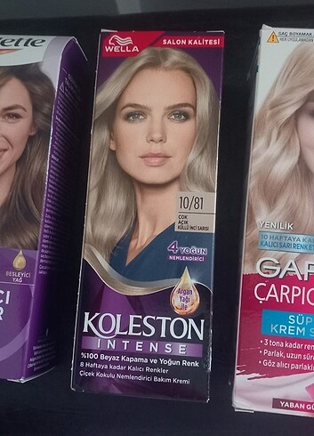 Palette ve garnier 3 adet saç boyası