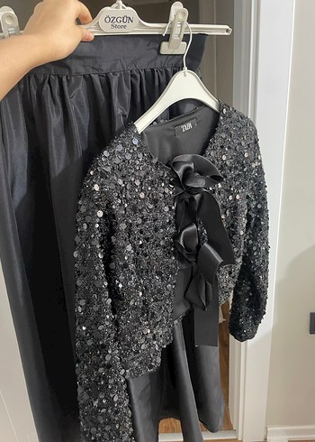 Siyah İşlemeli Payetli Bolero - Görsel 4