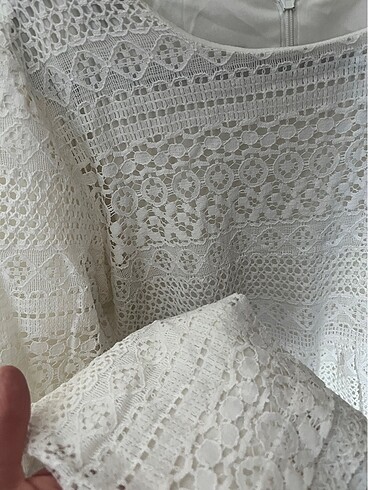 Fistolu krem elbise #güpür #zara