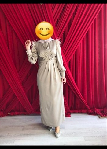 Saten drapeli abiye - Görsel 3