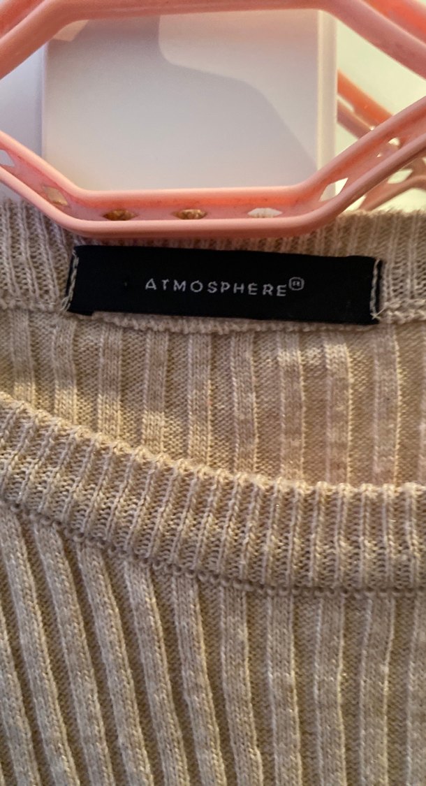 Bej Kadın İnce Triko Uzun Kollu Kazak - Görsel 2