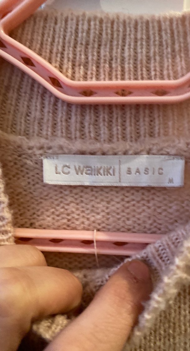 Pembe Kadın Yünlü Triko Kazak - Görsel 2