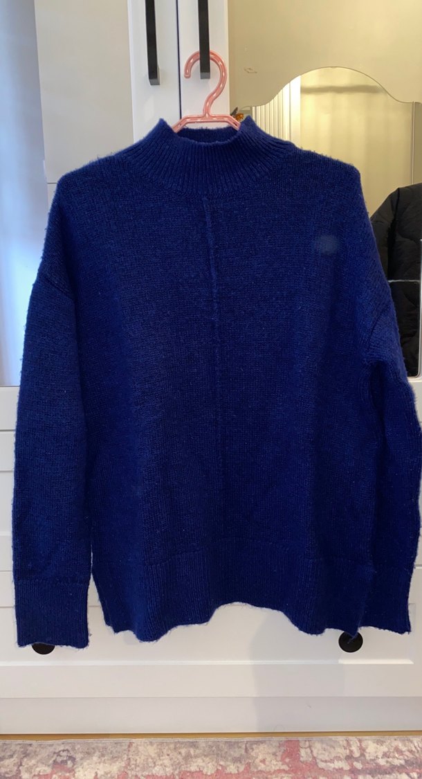 Lacivert Örgü kazak - Görsel 2