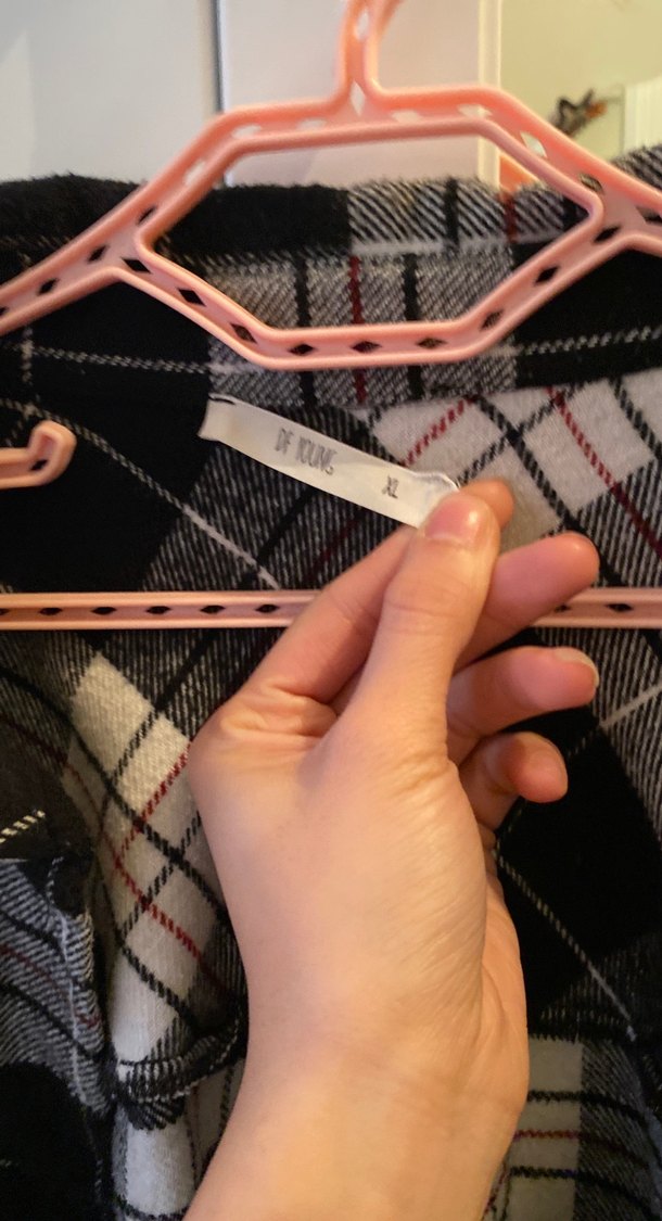 Gri Ekose Desenli Düğmeli Salaş Kadın Gömlek - Görsel 2