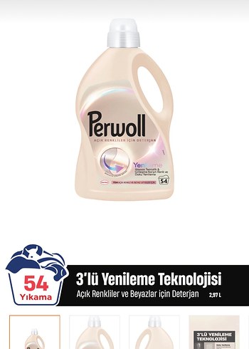 Perwoll Açık Renkli Çamaşır Deterjanı 54 Yıkama - Görsel 2