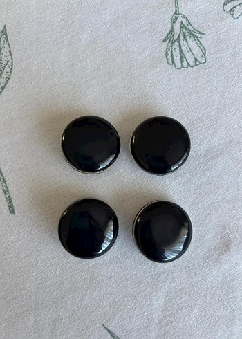 Rugan siyah parlak vintage kaban düğmesi - Görsel 4