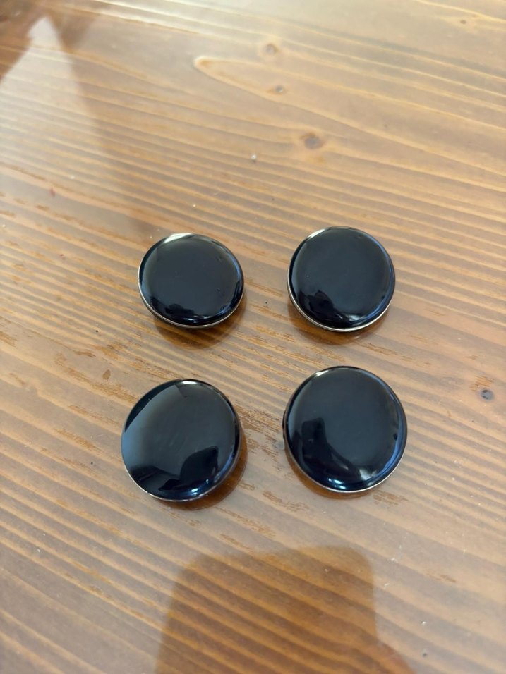 Rugan siyah parlak vintage kaban düğmesi - Görsel 5