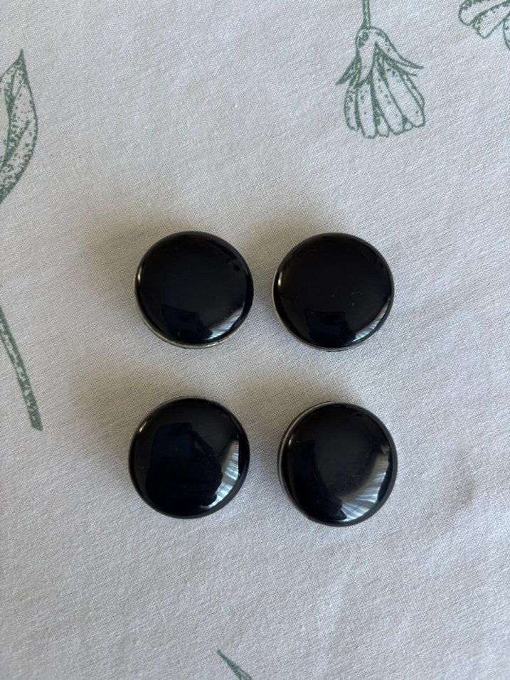 Rugan siyah parlak vintage kaban düğmesi - Görsel 4