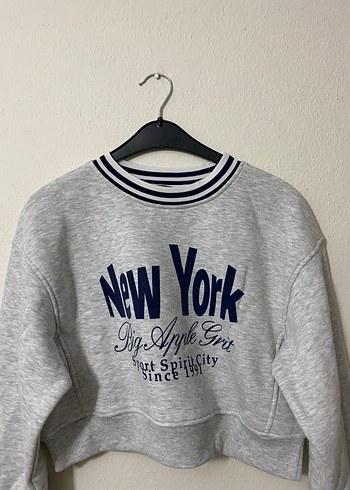 Diğer Gri Kadın Sweatshirt Bisiklet Yaka Rahat Kesim