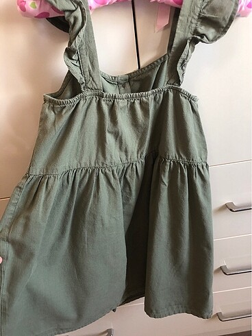 6 Yaş Beden H&M Askılı Yeşil Elbise 5-6 Yaş