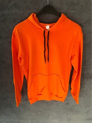 Turuncu Kapşonlu Sweatshirt