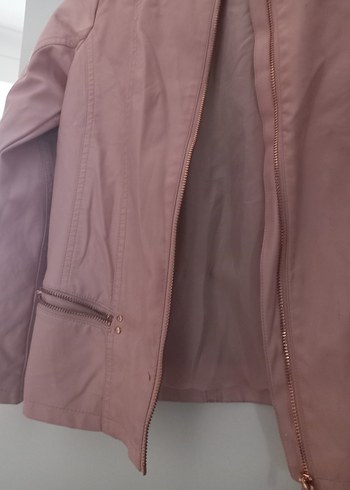 LC Waikiki Pembe Süet Kadın Deri Ceket